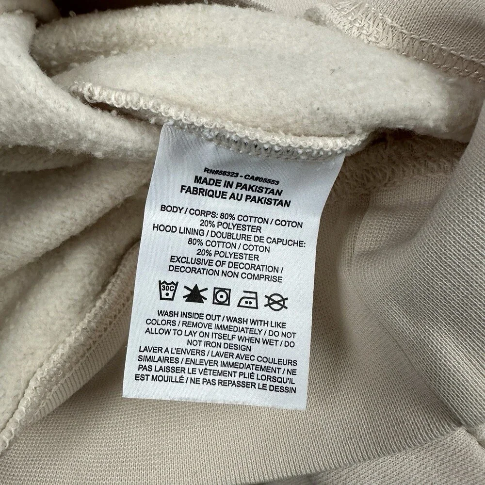 Nike Hoodie Women XS Beige Oversized Phoenix Sweatshirt Center Swoosh Pocket *
